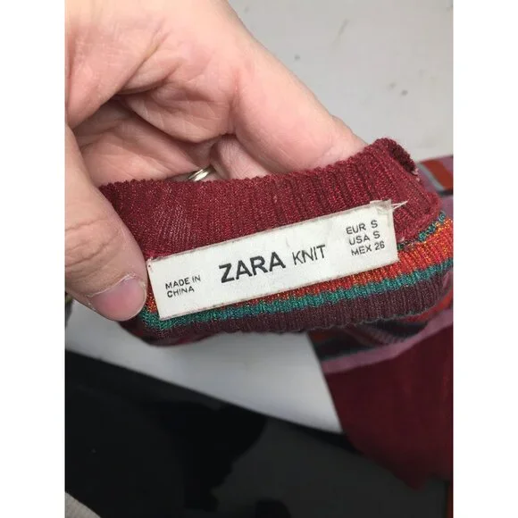 ZARA KNIT SIZE SMALL WOMENS LONG SLEEVE STRIPED SHIRT/CARDIGAN - Picture 3 of 6